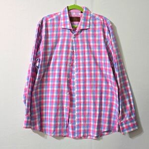 James Tattersall London Men's Long Sleeve Plaid Button Up Shirt Sz XL